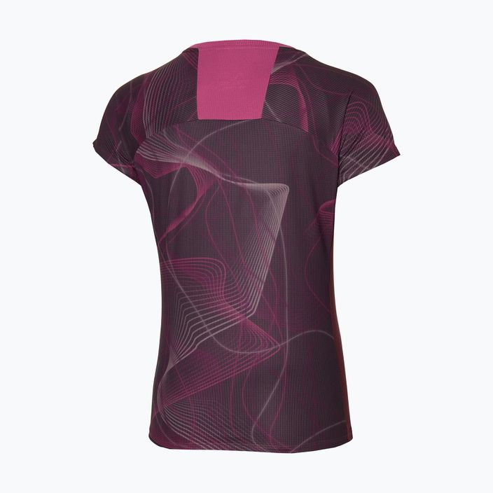 Moteriški bėgimo marškinėliai Mizuno Aero Tee gape wine 2