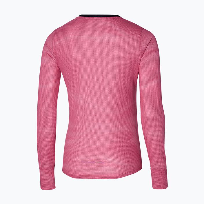 Moteriškas bėgimo marškinėlis ilgomis rankovėmis Mizuno Premium Aero Tee sangria sunset 2
