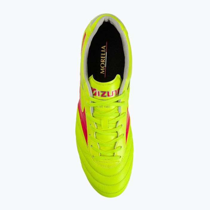 Vyriški futbolo batai Mizuno Morelia II Elite MD safety yellow/fiery coral 2/galaxy silver 6