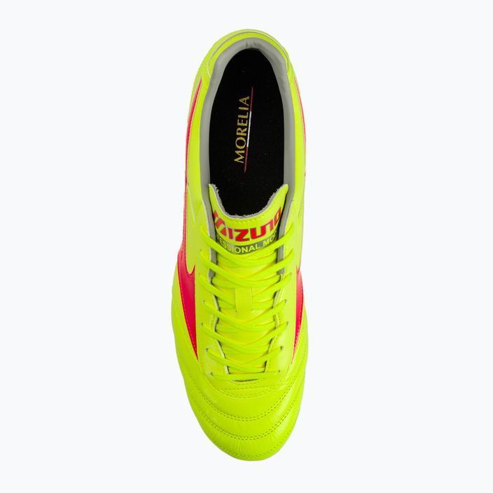 Vyriški futbolo batai Mizuno Morelia II Pro MD safety yellow/fiery coral 2/galaxy silver 6