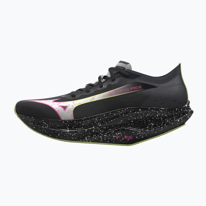 Vyriški bėgimo batai Mizuno Wave Rebellion Pro 2 black/silver/pink tetra