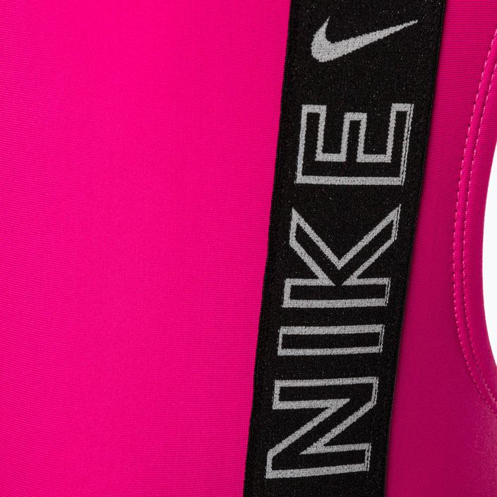 Moteriškas vientisas maudymosi kostiumėlis Nike Logo Tape Fastback pink NESSB130-672 9