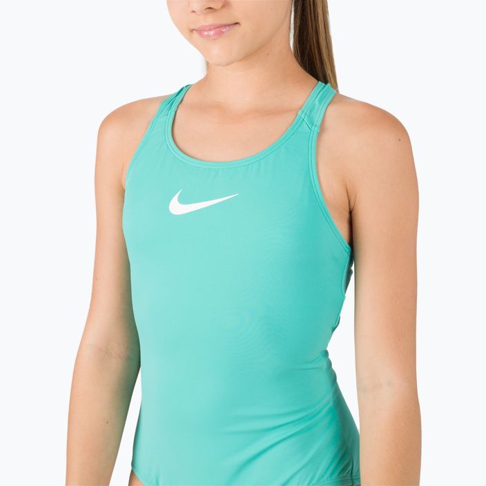 Nike Essential Racerback vaikiškas vientisas maudymosi kostiumėlis žalias NESSB711-339 4