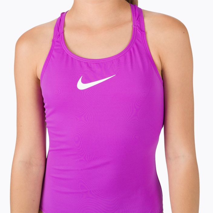 Nike Essential Racerback vientisas vaikiškas maudymosi kostiumėlis violetinės spalvos NESSB711-511 4
