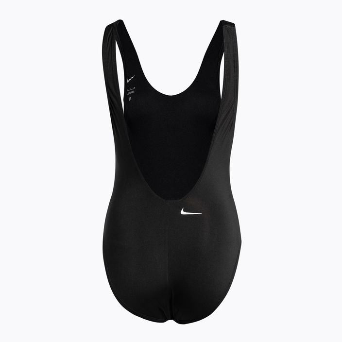 Moteriškas Nike vienadalis maudymosi kostiumėlis su keliais logotipais Black NESSC250-001 2