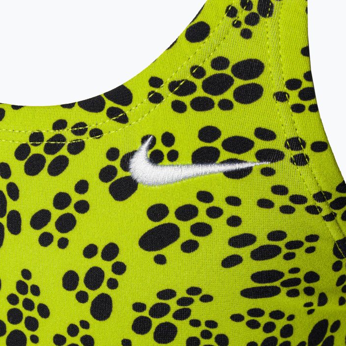 Nike daugkartinės spaudos Fastback vaikiškas vientisas maudymosi kostiumėlis žalias NESSC755-312 3