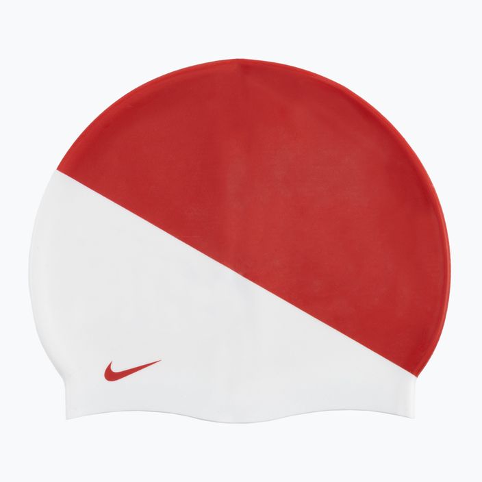 Nike Jdi Slogan raudona ir balta plaukimo kepurė NESS9164-613 2