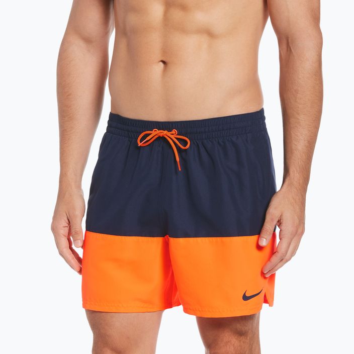 Vyriški "Nike Split 5" Volley" maudymosi šortai tamsiai mėlynos ir oranžinės spalvos NESSB451-822 5