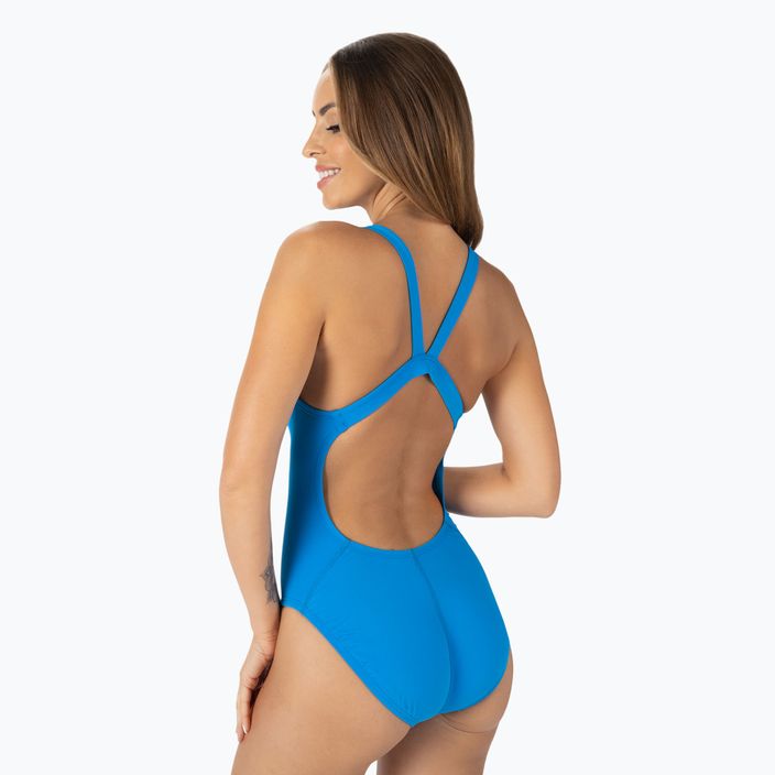 Nike Hydrastrong Solid Fastback moteriškas vientisas maudymosi kostiumėlis mėlynas NESSA001-458 3