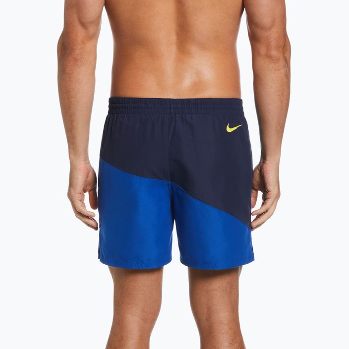Vyriški "Nike Block Swoosh 5" Volley" maudymosi šortai tamsiai mėlyni NESSC492-494 4