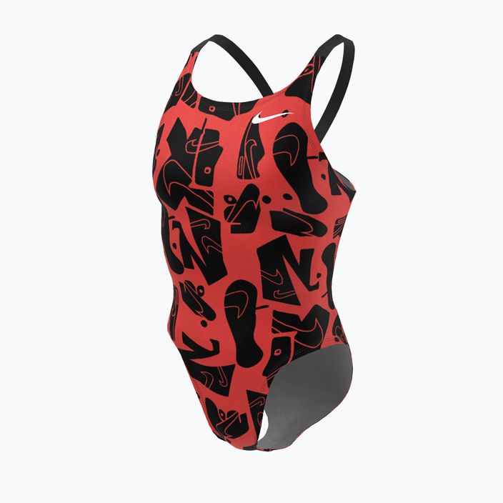 Moteriškas vientisas maudymosi kostiumėlis Nike Multiple Print Fastback orange NESSC050-631 4