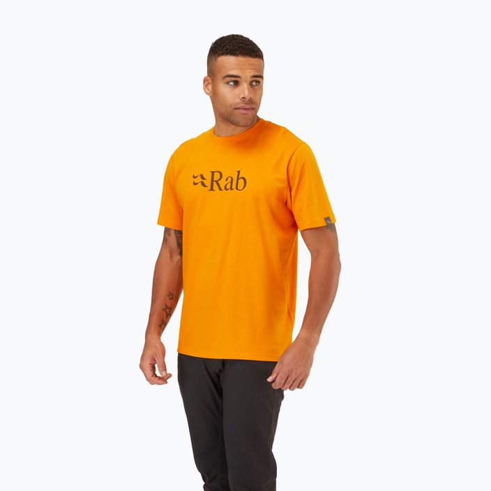 Vyriški Rab Stance Logo SS trekingo marškinėliai oranžiniai QCB-08-SUN