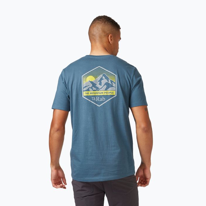 Rab Stance Mountain Peak vyriški trekingo marškinėliai mėlyni QCB-66 2