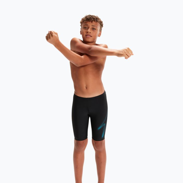 Speedo Hyper Boom logotipas Vaikų plaukimo marškinėliai juodi 8-00315515182 5