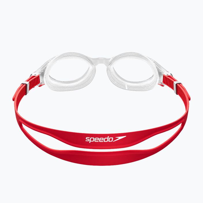 Speedo Biofuse 2.0 Mirror fed raudoni/sidabriniai/skaidrūs plaukimo akiniai 8-00233214515 8