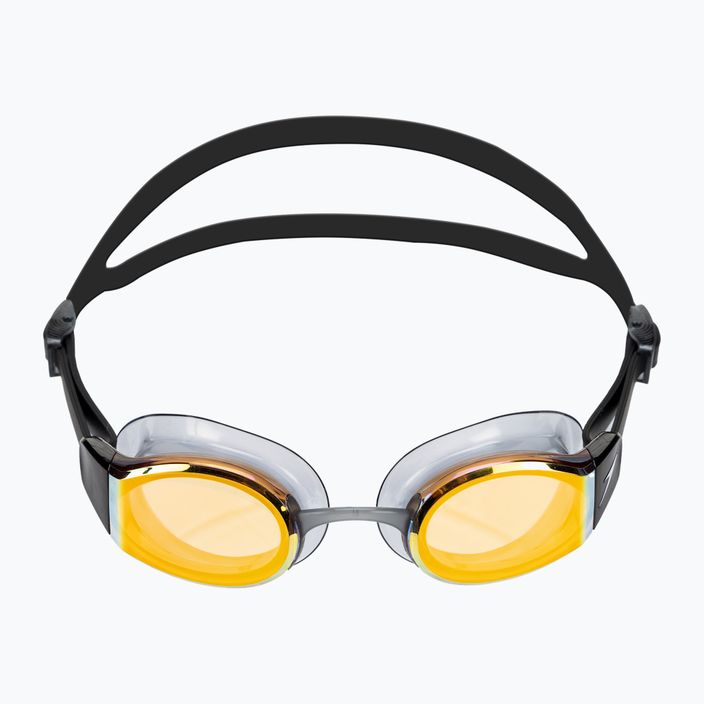 Speedo Mariner Pro Mirror juodi/skaidrūs/žėrinčio aukso plaukimo akiniai 8-00237314554 2