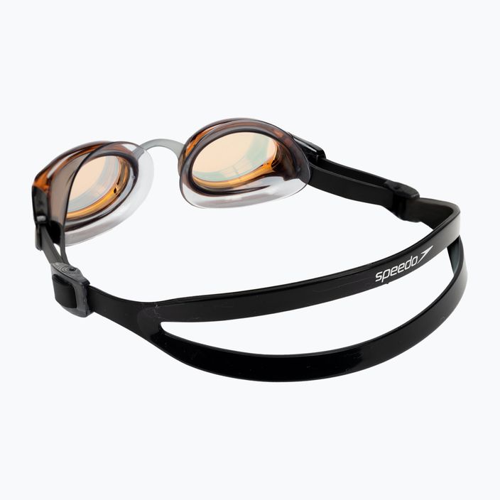 Speedo Mariner Pro Mirror juodi/skaidrūs/žėrinčio aukso plaukimo akiniai 8-00237314554 4