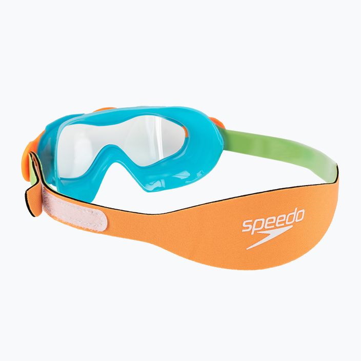 Vaikiška plaukimo kaukė Speedo Sea Squad Mask Jr azure blue/fluo green/fluo orange/clear 4