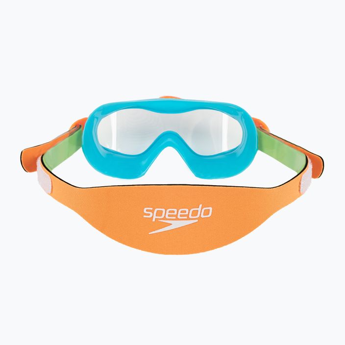 Vaikiška plaukimo kaukė Speedo Sea Squad Mask Jr azure blue/fluo green/fluo orange/clear 5