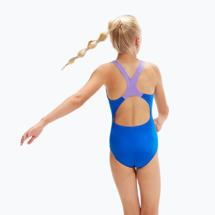 Speedo Digital Placement Splashback vaikiškas vientisas maudymosi kostiumėlis mėlynos ir violetinės spalvos 8-00262514737 6