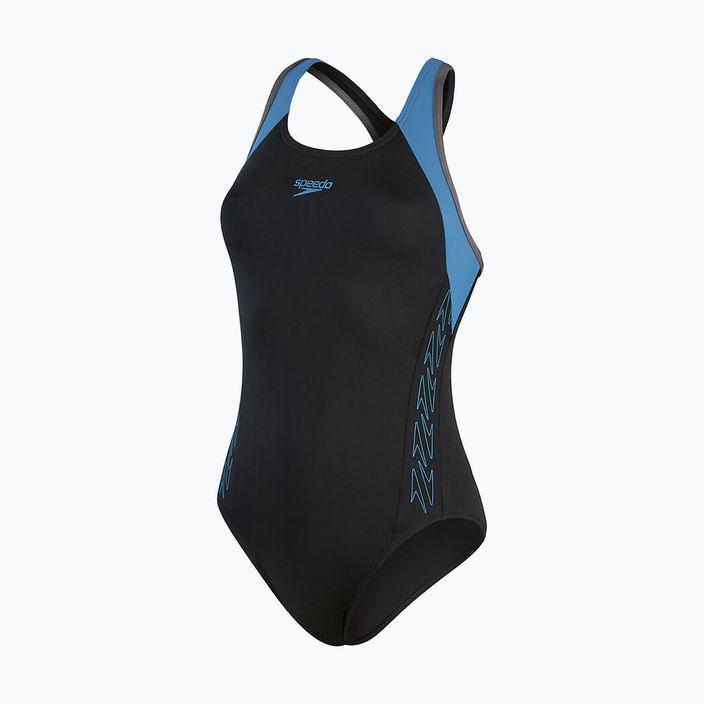 Speedo Hyperboom Splice Flyback moteriškas vientisas maudymosi kostiumėlis juodas 8-00305015160 4