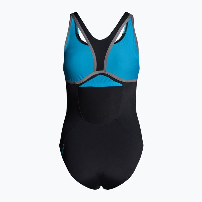 Speedo Hyperboom Splice Flyback moteriškas vientisas maudymosi kostiumėlis juodas 8-00305015160 2