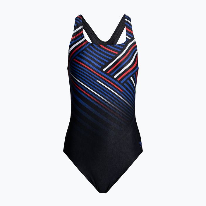 Speedo Digital Placement Medalist moteriškas vientisas maudymosi kostiumėlis juodas/raudonas 8-00305514839