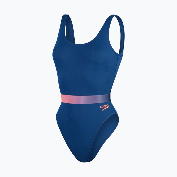 Speedo Moteriškas vientisas maudymosi kostiumėlis su diržu Deep U-Back tamsiai mėlynas 8-00307415498 4