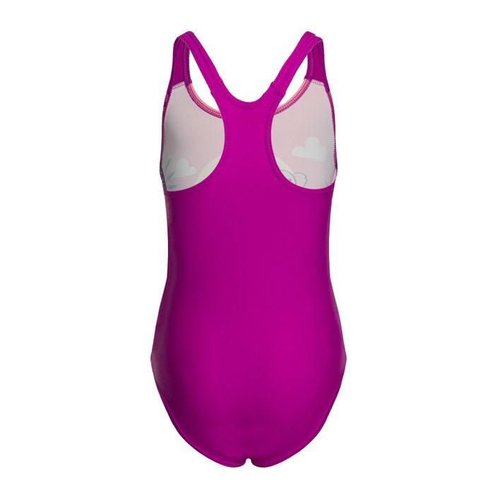 Speedo skaitmeniniu raštu margintas vaikiškas vientisas maudymosi kostiumėlis rausvai violetinės spalvos 8-0797015162 2