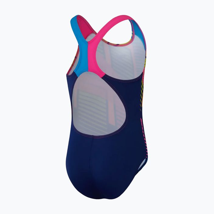 Vaikiškas vientisas plaukimo kostiumas Speedo Digital Placement Splashback cerulean blue/flare pink/man peel/bit lime/bolt 3