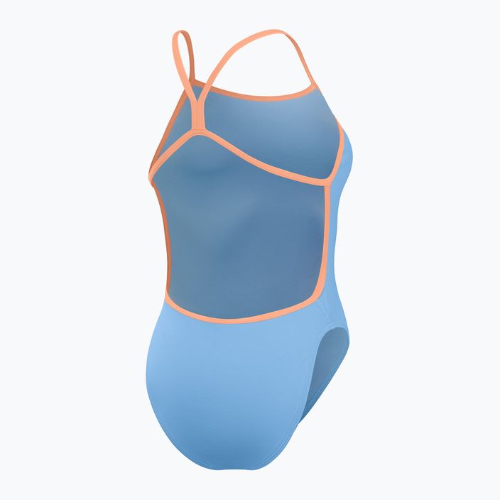 Moteriškas vientisas plaukimo kostiumas Speedo Solid Vback curious blue/disco peach 2