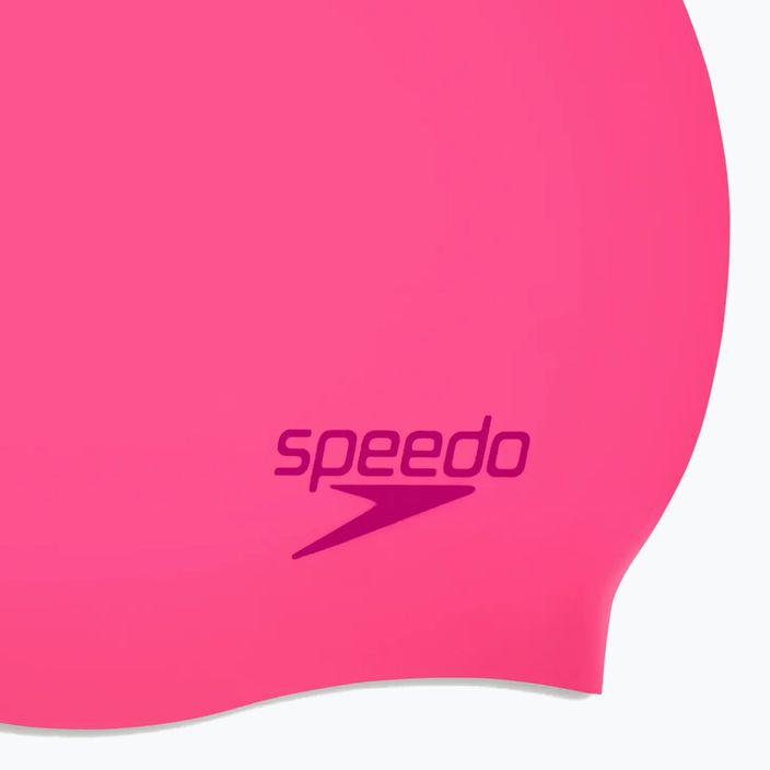 Vaikiška plaukimo kepuraitė Speedo Plain Moulded Silicone Junior flare pink/wineberry 3