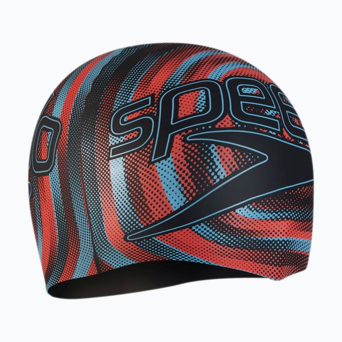 Vaikiška plaukimo kepuraitė Speedo Printed Silicone black/picton blue/siren red 2