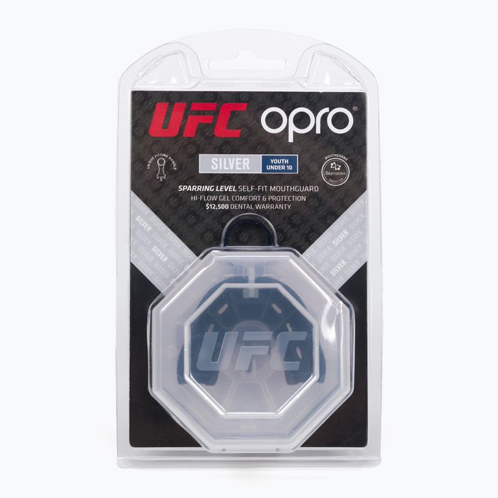 Opro UFC Silver vaikiška žandikaulio apsauga raudona