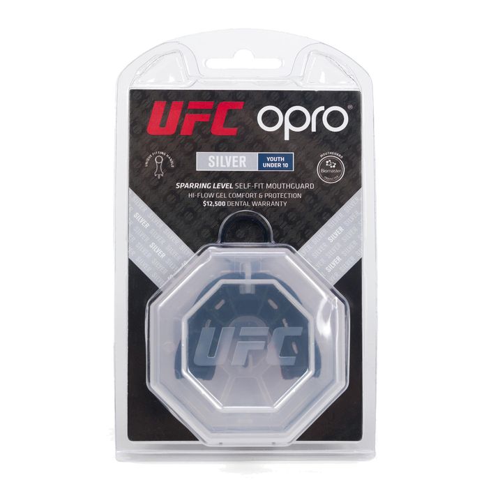 Opro UFC Silver vaikiška žandikaulio apsauga raudona 2