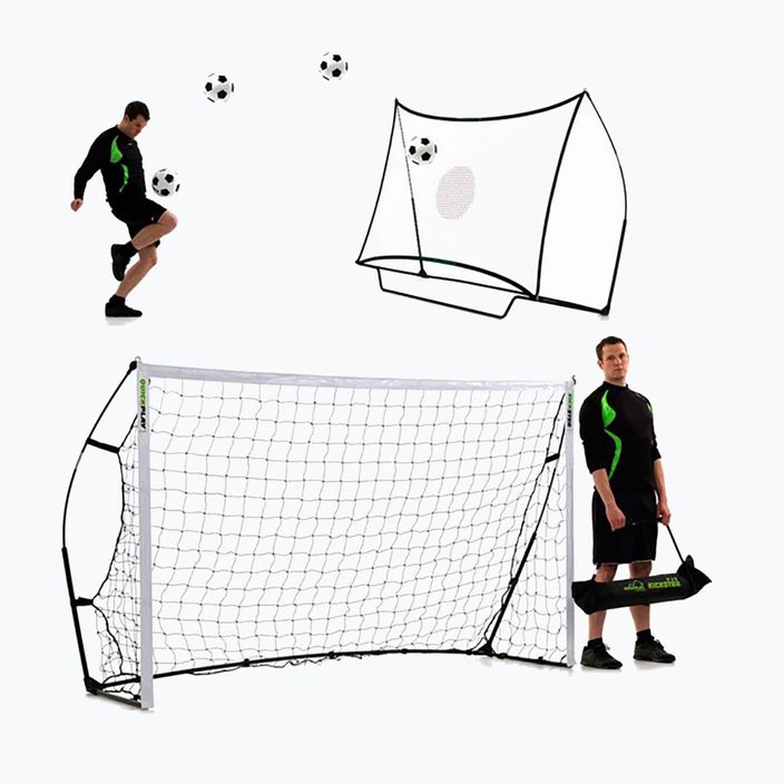 Futbolo vartai ir atšokantis kamuolys QuickPlay Kickster 2 in 1 240 x 150 cm balti/juodi 4