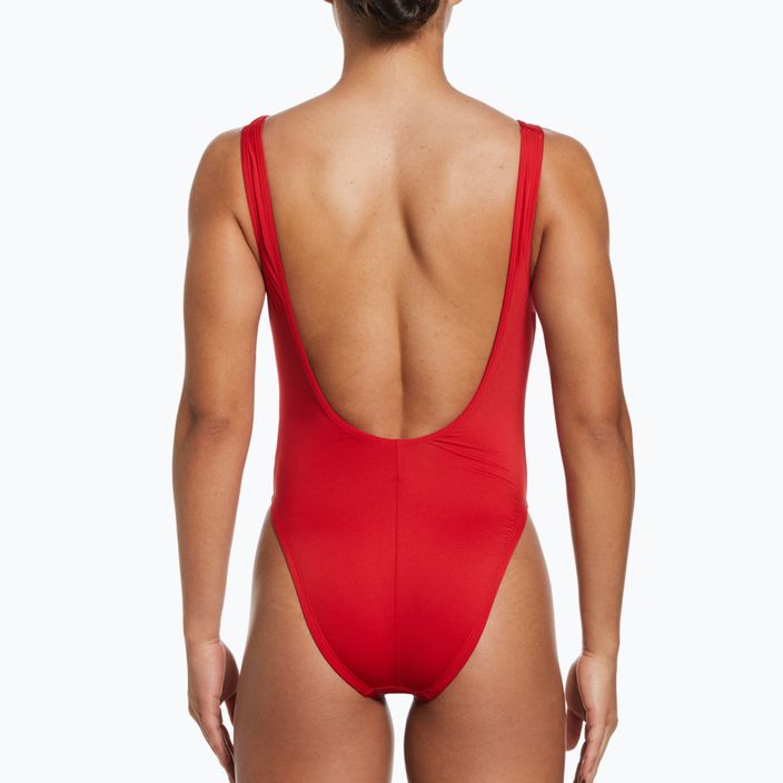 Nike Sneakerkini U-Back moteriškas vientisas maudymosi kostiumėlis raudonas NESSC254-614 6