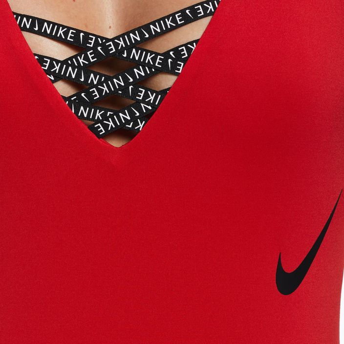 Nike Sneakerkini U-Back moteriškas vientisas maudymosi kostiumėlis raudonas NESSC254-614 7