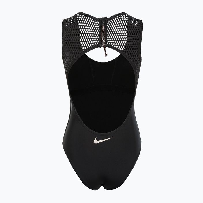 Nike Wild moteriškas vientisas maudymosi kostiumėlis juodas NESSD250-001 2
