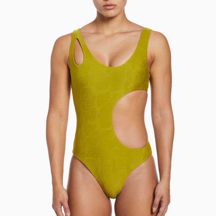 Moteriškas vientisas maudymosi kostiumėlis Nike Block Texture gold NESSD288-314 4