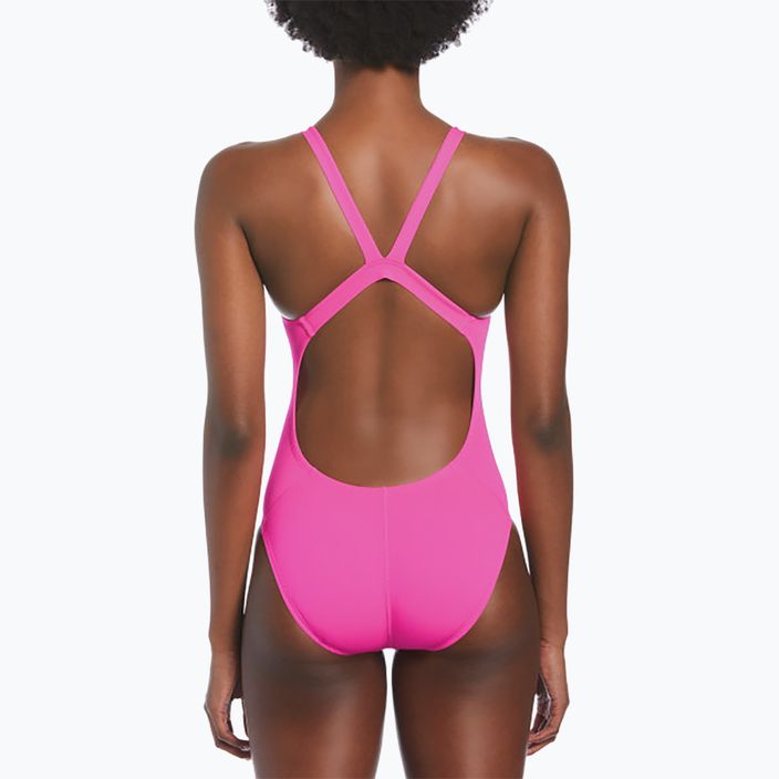Moteriškas vientisas plaukimo kostiumas Nike Hydrastrong Solid Fastback fire pink 2