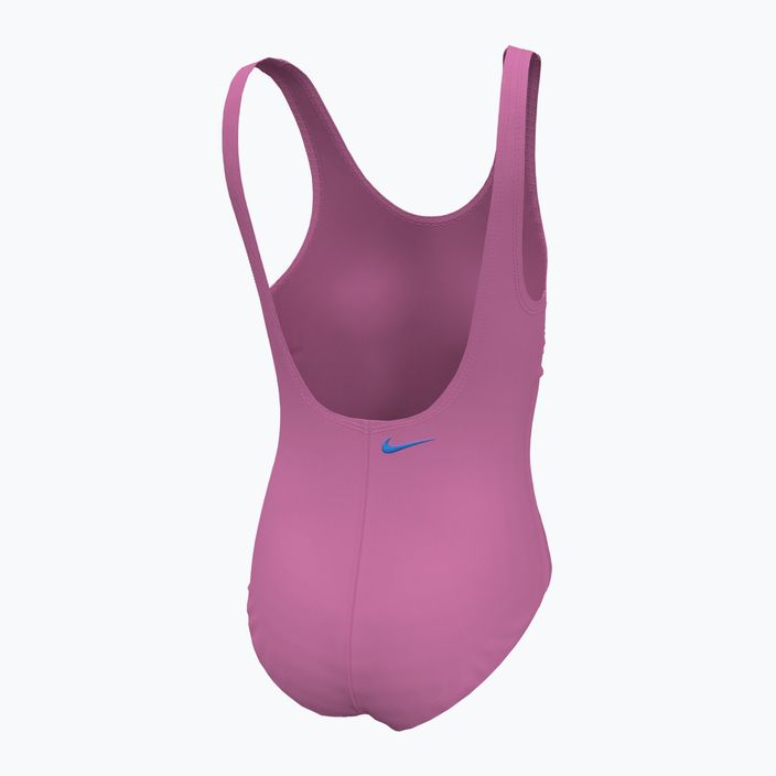 Vaikiškas vientisas plaukimo kostiumas Nike Multi Logo U-Back playful pink 2