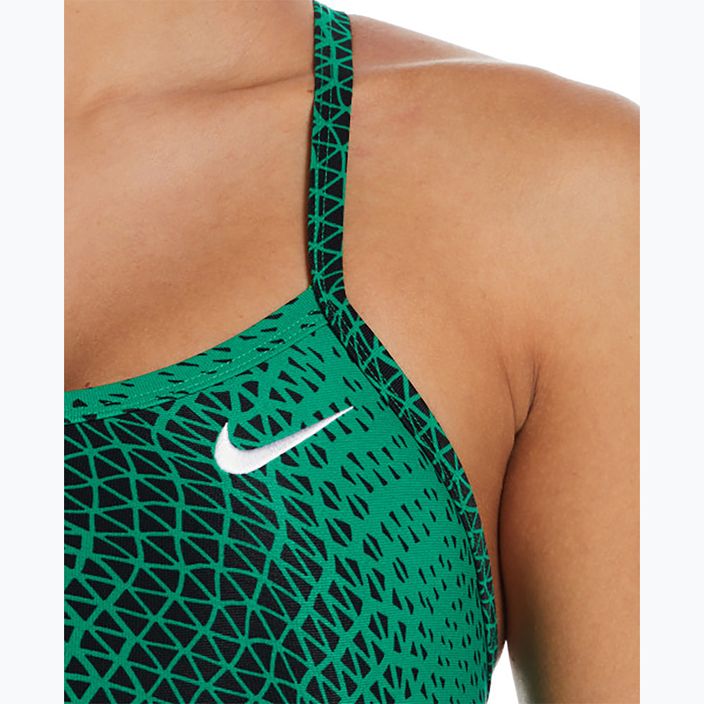 Moteriškas vientisas plaukimo kostiumas Nike Hydrastrong Delta Racerback court green 6