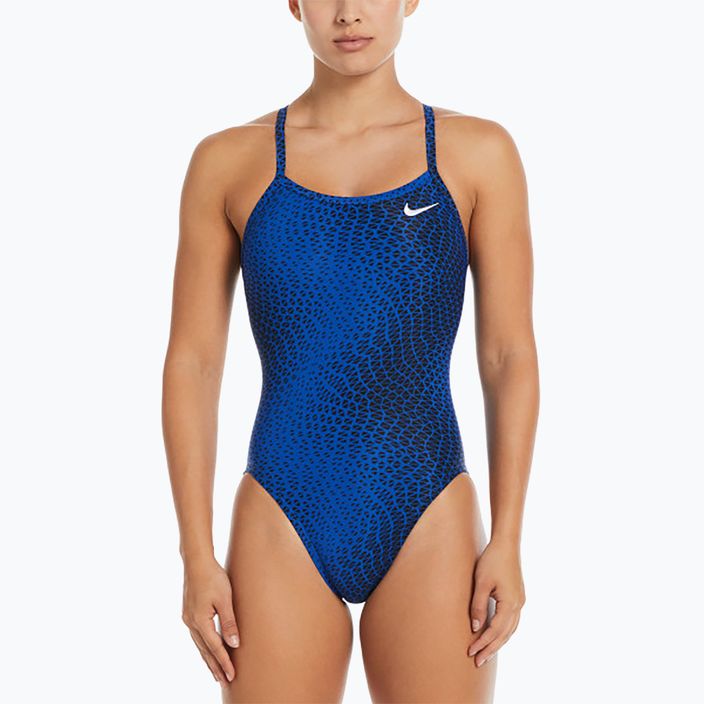 Moteriškas vientisas plaukimo kostiumas Nike Hydrastrong Delta Racerback game royal 4