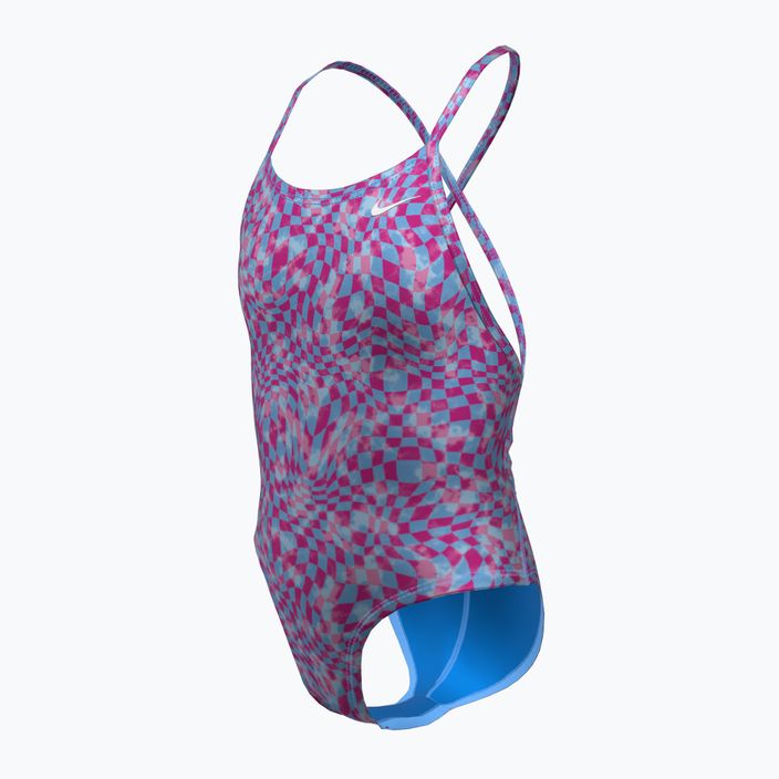 Vaikiškas vientisas plaukimo kostiumas Nike Hydrastrong Lace Up Back university blue 3