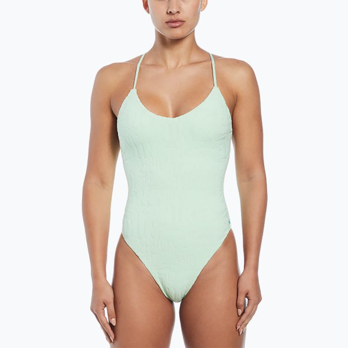Moteriškas vientisas maudymosi kostiumėlis Nike Retro Flow Terry vapor green 5