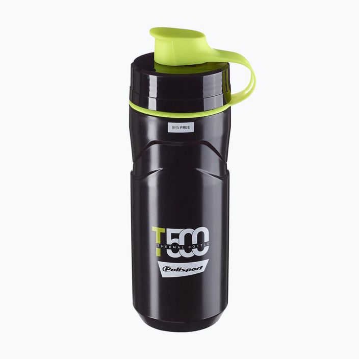 Dviračio vandens butelis Polisport Thermal T500 500 ml black/lime green