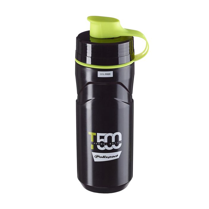 Dviračio vandens butelis Polisport Thermal T500 500 ml black/lime green 2