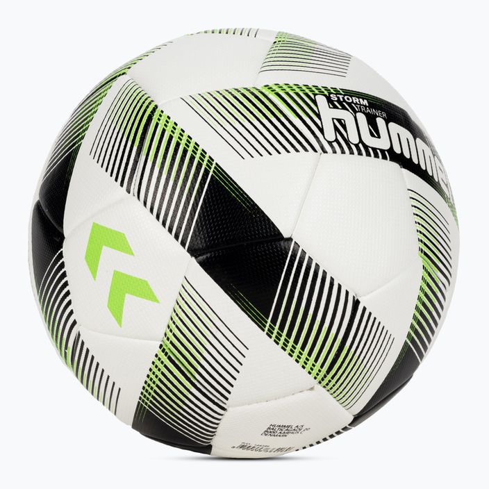 Hummel Storm Trainer FB futbolo kamuolys baltas/juodas/žalias 4 dydis 2
