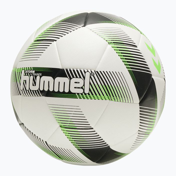 Hummel Storm Trainer FB futbolo kamuolys baltas/juodas/žalias 4 dydis 4